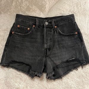 Levi 501 Black Denim Shorts